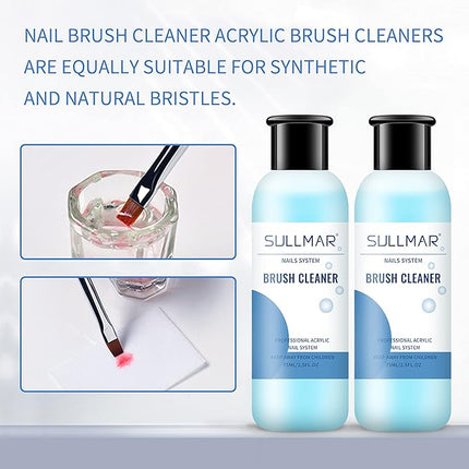 Nail Brush Cleaner 5fl.oz 150ml Nail Brush Cleaner And Conditioner Quickly Clean Nails Art Brush Acrylic NailBrush DIY Salon At Home
