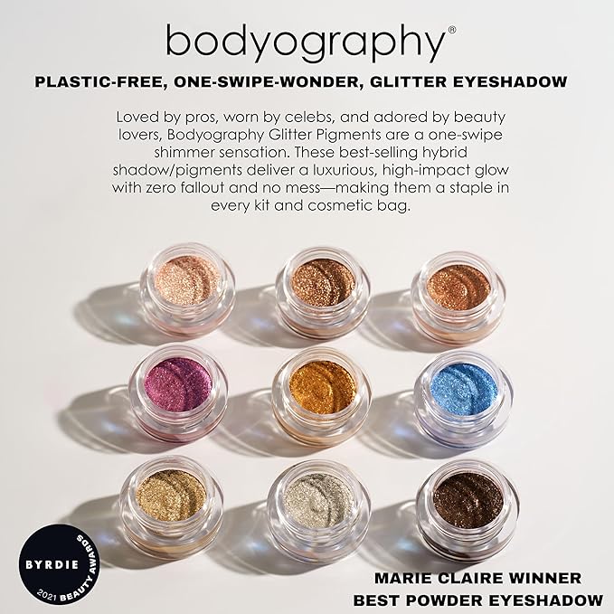 Bodyography Glitter Pigment - Soiree Gun Metal Gray for Women - 0.105 oz Eye Shadow