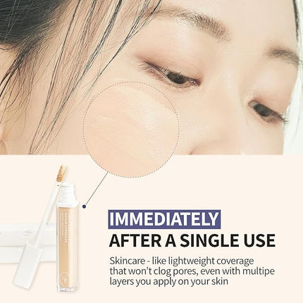 HEVEBLUE Penta Berry Panthenol Repair Concealer 13 IVORY - Lightweight, Full Coverage Dark Circles, Acne&Blemishes, Vegan, Sensitive Skin, K-Beauty, Korean Makeup, Non-clogging Pores, Hypoallergenic