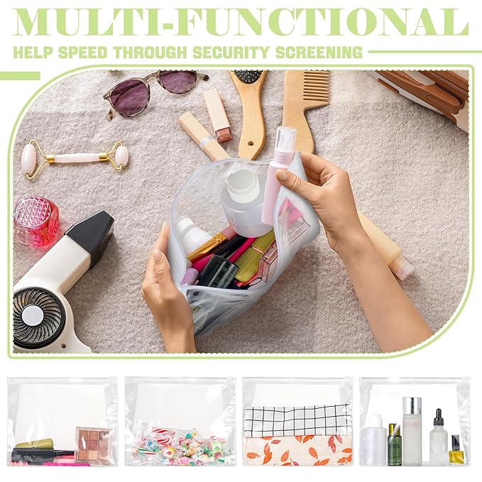 Xuniea 50 Pcs Mini Clear Makeup Bag Small Clear Zipper Pouch Travel Plastic Cosmetic Organizer Waterproof for Toiletries Swimsuit Bikini Bathing Suit(7.9'',Transparent)