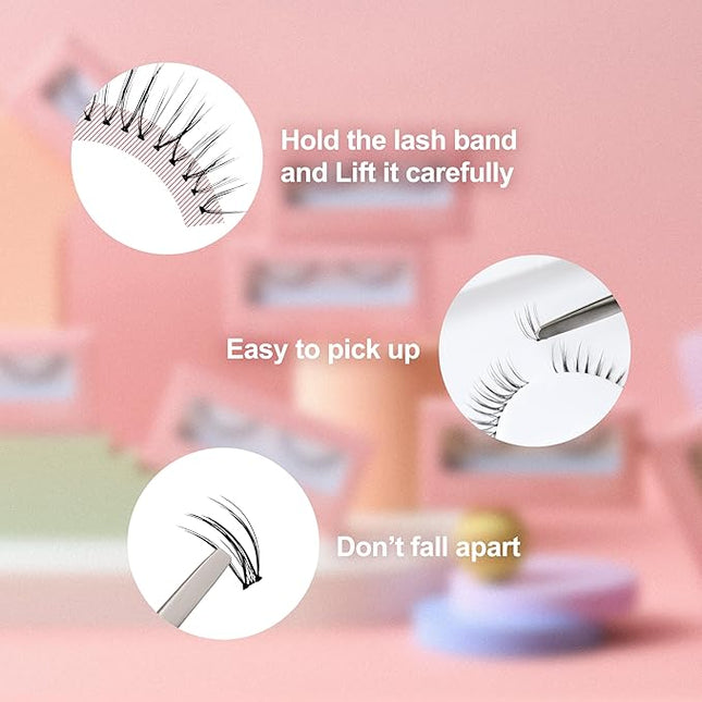 EYEME Cutting Eyelash NO.W33 – 5 Set Pack, Premium Cluster Lashes with W-Shaped Design for a Wide & Lifted Eye Look, Customizable & Lightweight for a Natural Finish,Glue Not Included, K-Beauty