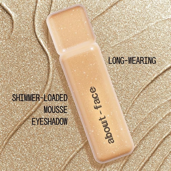 aboutface Fractal Glitter Eye Paint Apollo Empire – Smudge-Proof, Long-Lasting Liquid Eyeshadow – Intense Sparkle with Mousse Texture – Vegan, Cruelty-Free – 0.13oz (Gold)