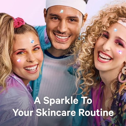 Sosky Hologram Pimple Patches for Face, Hydrocolloid Acne Patches with Salicylic Acid, Cute Star Zit Stickers,Colorful Blemish Covers,48 Count Blue Pink Star Heart Moon Flower