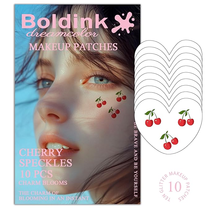 10pcs Cherry Face Makeup Patches, Temporary Facial Cherry Patches For Women, Waterproof, Adult