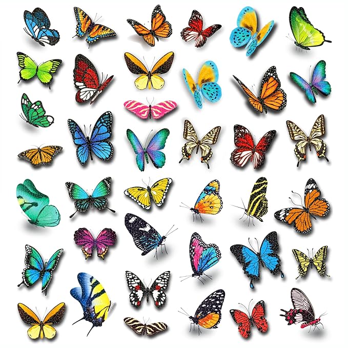 78 Pcs Butterflys Temporary Tattoos for Girls- 12 Sheet Glitter styles body Face makeup Fake Tattoo Stickers,Holiday Party Favors Supplies Accessories,Birthday Party Gifts Underwater Arts and Crafts