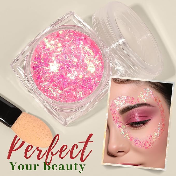 Teenitor Body Glitter Face Glitter Gel, 6 Colors Glitter Makeup for Kids, Face Paint for Women, Concerts Rave Accessories