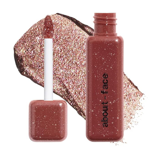 aboutface Fractal Glitter Eye Paint Digital Demise – Smudge-Proof, Long-Lasting Liquid Eyeshadow – Intense Sparkle with Mousse Texture – Vegan, Cruelty-Free – 0.13oz (Cinnamon)