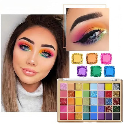 K'APEINE Colorful Eyeshadow Palette, 40Colors Makeup Eyeshadow Matte Metallic Shimmer Pearl Glitter Eye Shadow Rainbow Color Makeup Kit for Women Girls