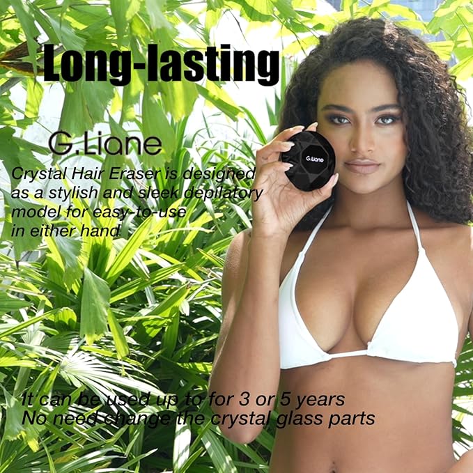 Crystal Hair Eraser,Painless Nano Hair Remover Exfoliation,Gentle and Efficient Glass Hair Removal Device Without Waxing,Natural Epilator for Women and Men(Diamond Black)