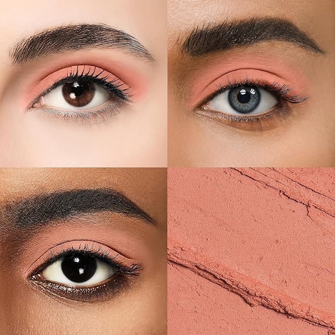 Cream Waterproof Hypoallergenic Eyeshadow Stick, long wear Metallic Glitter Matte Eye Shadow Pencil With Makeup Brush, Eye Brightener, 39 Matte Ruby Red