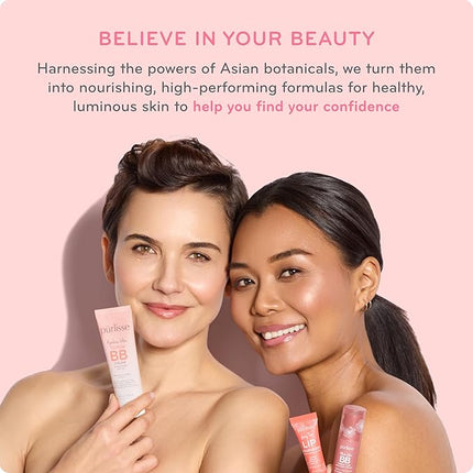 pūrlisse Radiant Glow Illuminating BB Cream with SPF 30 - Glow BB Cream Enriched with Goji & Hawthorn Berry for Dewy Skin - Helps to Improve Skin Texture & Radiance - Light Medium (1.4 oz)