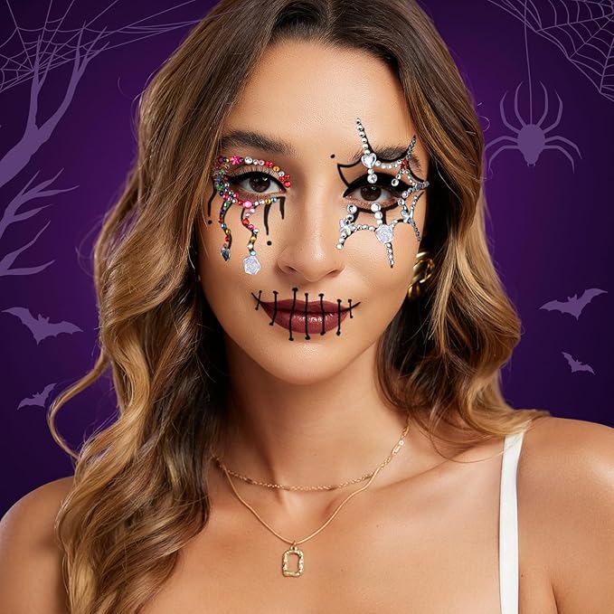 YGDZ Face Gems, Self Adhesive Face Jewels, Hair Gems, Festival Essentials Rhinestone Stickers, Rave Accessories, Face Stickers for Kids, Women