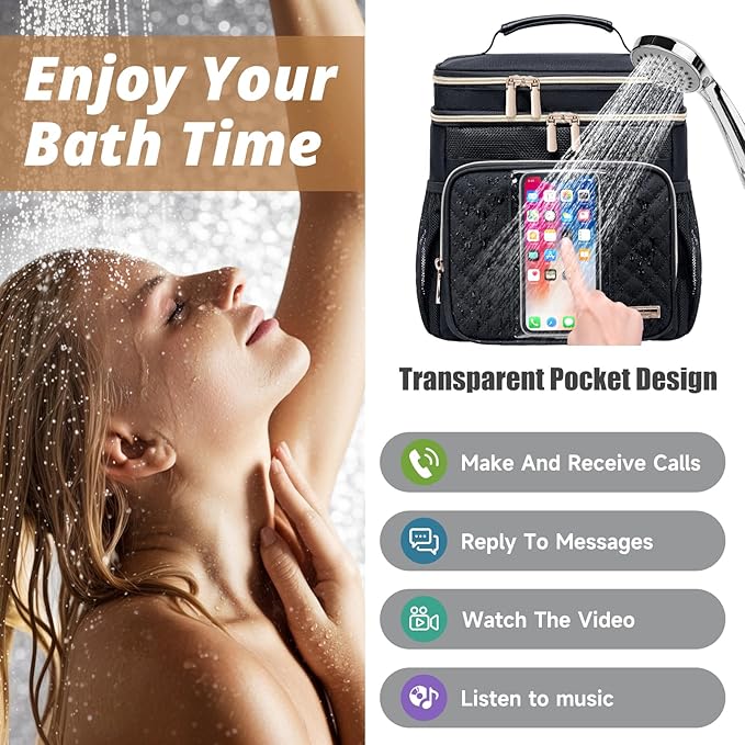 Large Toiletry Bag for Women Men,Bathroom Bag,Water Resistant Portable Shower Caddy for College Dorm,Hanging Toiletry Bags for Traveling,Gym Camping Cruise Ship Travel Essentials Shower Bag