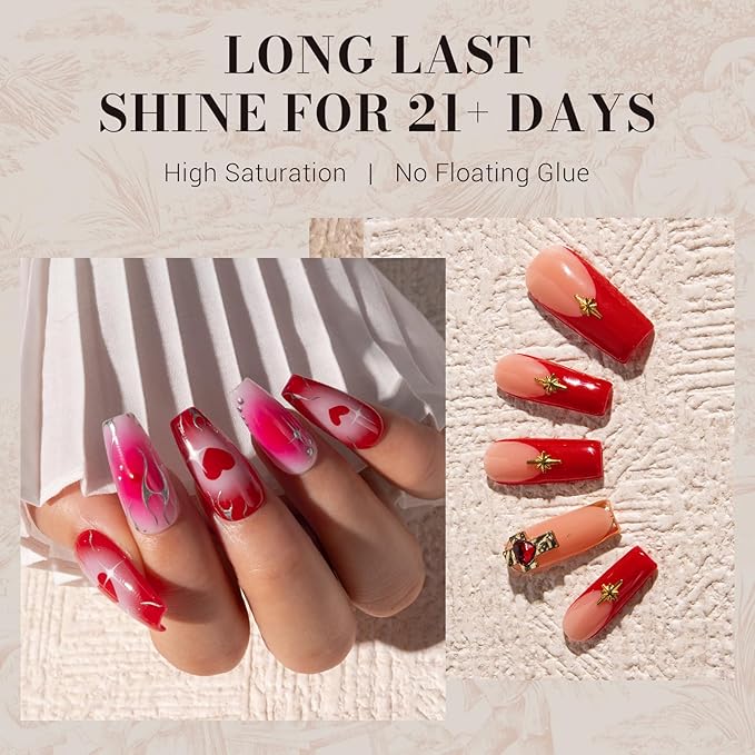 MelodySusie Cherry Red Gel Nail Polish,0.5 Fl Oz Soak Off UV LED Ruby Dark Red Gel Polish Christmas Gift for Women Nail Art Manicure Salon DIY Nail Design Decoration at Home-072-A2806