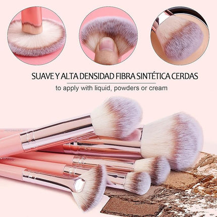 Makeup Brushes, MAANGE 20Pcs Makeup Brush Set Premium Synthetic Foundation Face Powder Blush Concealers Make Up Brushes Sets with Gift Box（Pink)