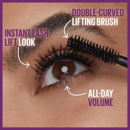 Maybelline The Falsies Lash Lift Washable Mascara Volumizing, Lengthening, Lifting, Curling, Multiplying, Eye Makeup, Ultra Black, 1 Count