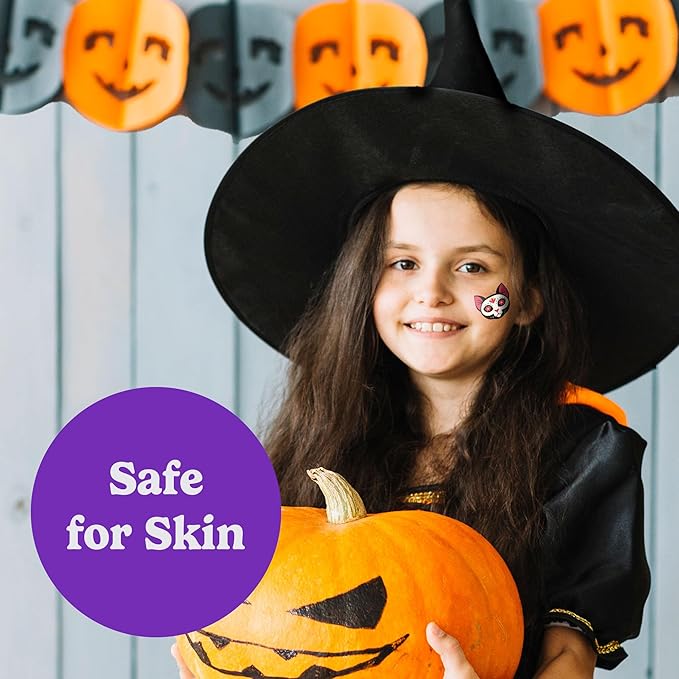 HOUSE OF PARTY Halloween Tattoos for Kids - Pack of 87 - Dia de los Muertos Tattoos for Kids - Non-Toxic Waterproof Stickers for Boys and Girls - Ideal for Halloween Party Favors and Decorations!