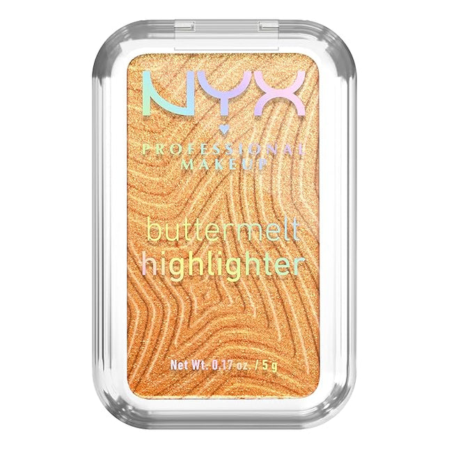 NYX PROFESSIONAL MAKEUP Buttermelt Highlighter, Powder Highlighter Makeup, With Up to 12H Wear and High Impact Glow - 30 Butta Bling (Light Copper)