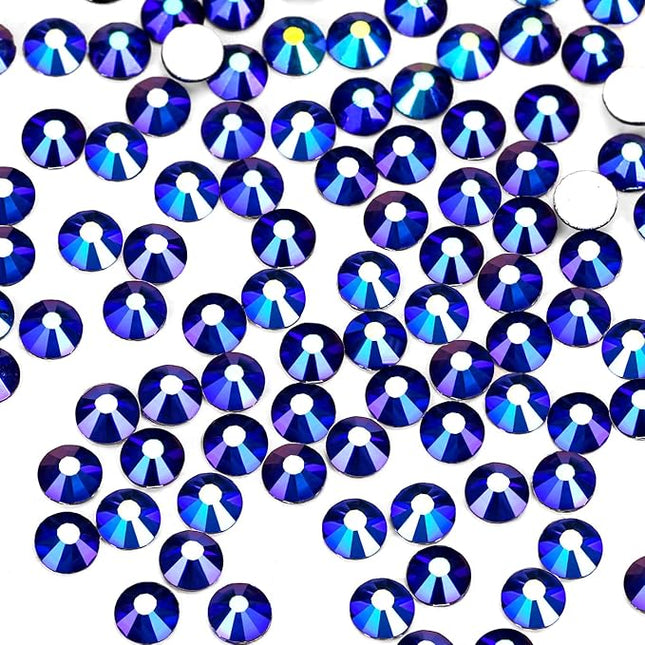 1440Pcs Jet Ab Crystal Rhinestones,Glass Flatback Rhinestones Gemstones for Nail Face Makeup Art Crafts Clothes Decoration -(SS12,3.0mm,Jet Ab)