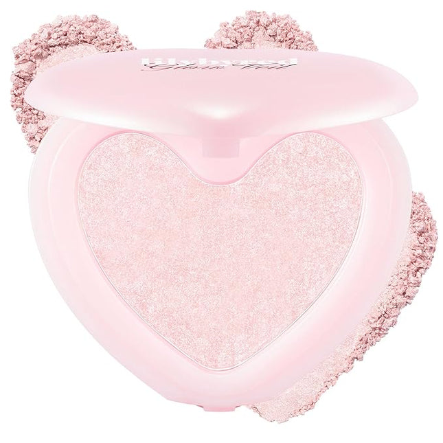 lilybyred Luv Beam Glow Veil | Korean Heart-Shaped Highlighter, Illuminating Shimmer, Radiant Glow, Silky Powder Texture, Buildable & Blendable, Lightweight & Long-Lasting, 0.11 oz. (07 Chiffon Beam)