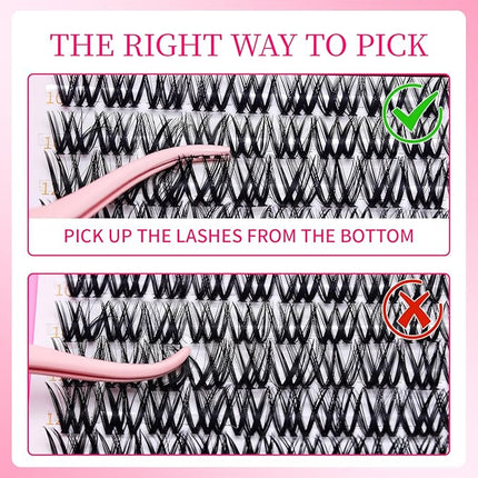 Fairy Lash Clusters Wispy Cluster Lashes DIY Wet-Look Spiky Clusters Eyelash Extensions Lash Extension False Eyelashes Natural Look Invisible Lash Band Individual Lashes (Fairy,8-18mm)