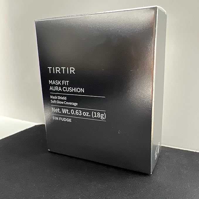 TIRTIR Mask Fit Aura Silver Cushion Foundation | Semi-glow Finish, Natural Coverage, Moisturizing, Lightweight, Korean cushion foundation (#51N Fudge, Full Size, 0.63 Fl Oz)
