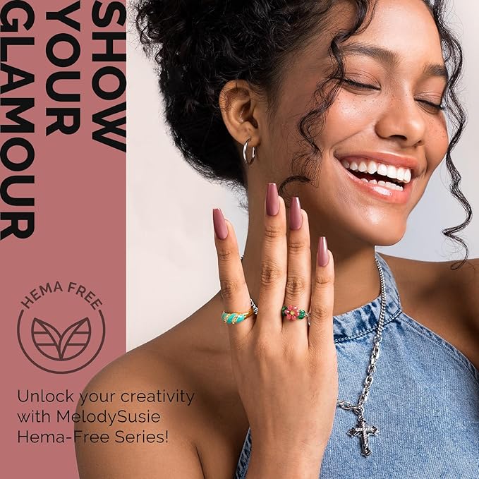 MelodySusie Hema Free Gel Nail Polish, 0.5 Fl Oz Thick Deep Nude Pink Gel Polish, Non-Toxic, Long Lasting, Soak Off UV Nail Polish, Manicure Nail Design Salon DIY Nail Art at Home K0597