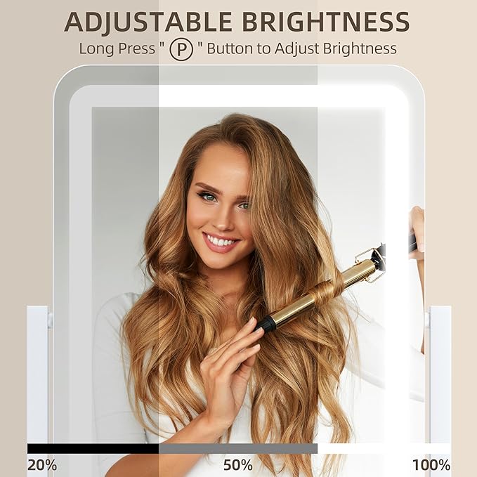 FENNIO Makeup Mirror with Lights 17"x13" ，Desk Mirror，Vanity Mirror with Lights, Touch Screen with 3-Color Lighting, Dimmable, Vanity Mirror for Vanity Desk Tabletop