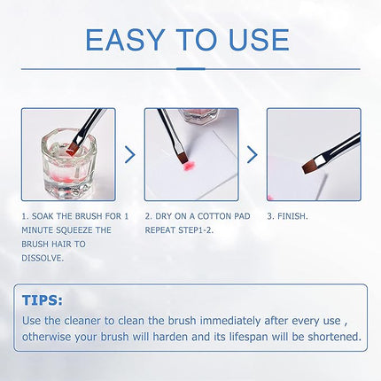 Nail Brush Cleaner 5fl.oz 150ml Nail Brush Cleaner And Conditioner Quickly Clean Nails Art Brush Acrylic NailBrush DIY Salon At Home