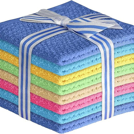 Elaine Karen Multicolored Body Wash Cloths Cotton Washcloths 8 Pack Cotton wash Cloths for Showering, Face Towels Cotton, Rags for Body - Soft and Absorbent - Wash Cloths for Body, 12 x 12 Inches