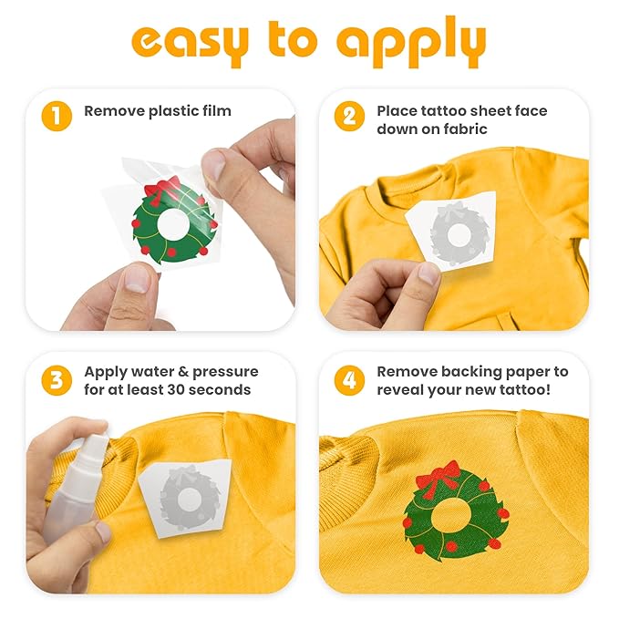 Teenage Mutant Ninja Turtles [TMNT] Iron On Shirt Patch Kit Alternative, 54 Ninja Turtles Temporary Tattoos: Gifts for Kids Ages 6+, Kids Clothing Temporary Tattoo, Made in the USA [54 Count]