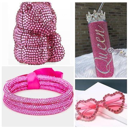 288Pcs Rose Crystal Rhinestones,Glass Flatback Rhinestones Gemstones for Nail Face Makeup Art Crafts Clothes Decoration -(SS30,6.5mm,Rose)