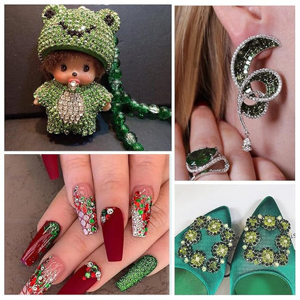 1440Pcs Light Green Crystal Rhinestones,Glass Flatback Rhinestones Gemstones Small for Nail Face Makeup Art Crafts Clothes Decoration - (SS4,1.6mm,Light Green)