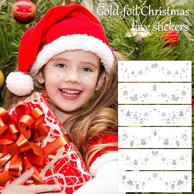 Silver Temporary Tattoo Fake Transferable Tattoo Freckles,Temporary Face Tattoo Set for Party