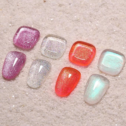 Imtiti Glitter Purple Pink Gel Nail Polish, 0.5fl.oz Rose Pink UV/LED Soak Off Gel Polish 1Pcs