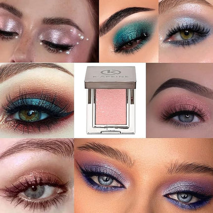K'APEINE Single Glitter Eyeshadow, Sparkling Eyeshadow Highlighter Brown Metallic Eye Shade Blendable Shimmer Makeup Palette High Pigment Eyes Glitter for Everyday Special Occasions (0.141 oz)-02#