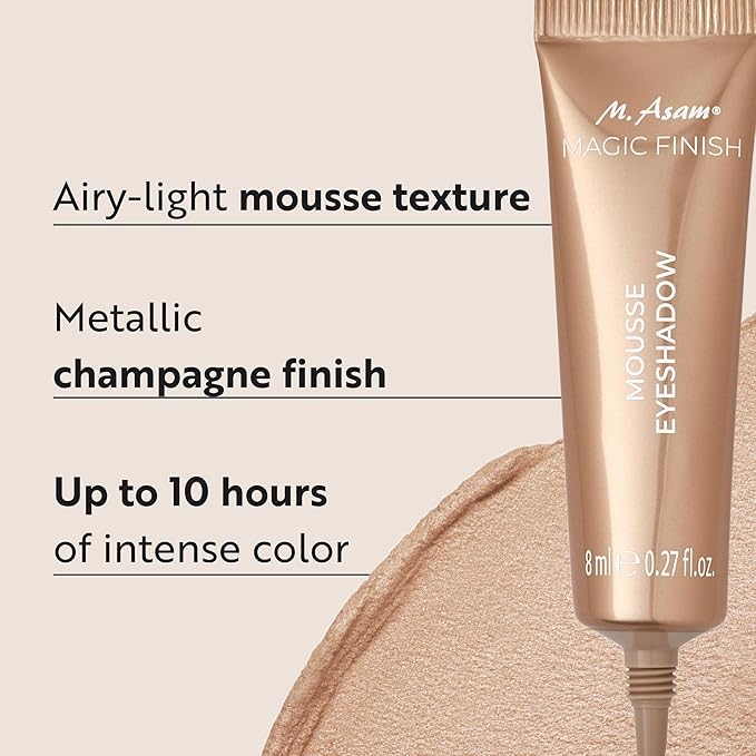 M. Asam MAGIC FINISH Mousse Eyeshadow Angel-Eyes - Eye shadow with champagne finish, intense color with 10 hours hold & no smudging, make-up with hyaluronic acid, caffeine & glycerin, 0.27 Fl Oz