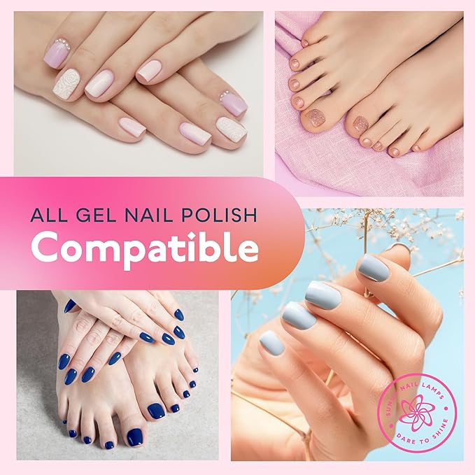 SUNUV UV LED Light for Nails, Nail Dryer for Gel Polish with Auto Sensor, 33 LEDs 4 Timers Settings SUN2C Purple