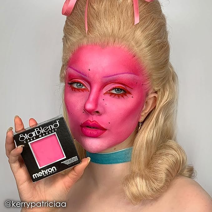 Mehron Makeup StarBlend Cake Makeup | Wet/Dry Pressed Powder | Powder Foundation | Pink Face Paint & Body Paint 2 oz (56g)