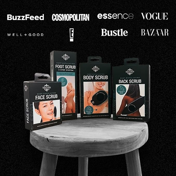 Dermasuri Deep Exfoliating Glove - Korean Exfoliating Mitt - Reusable Body Scrubber for Shower - Buffs Dry & Dead Ski - Keratosis Pilaris Treatment Scrub - Stocking Stuffer Gifts for Women & Men - XL