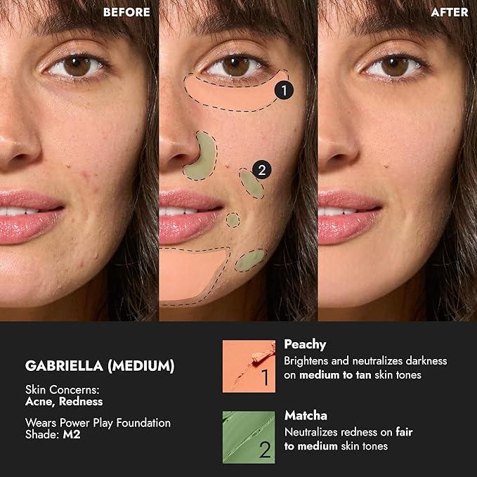 Cover FX Correct Stick Peach Color Corrector Concealer - Peachy: Neutralize Darkness & Discoloration (Medium to Tan Skin Tones) - Creamy Lightweight Full Coverage