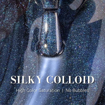 MelodySusie Blue Glitter Gel Nail Polish,0.5fl oz Nails Soak Off UV LED Blue Shimmer Gel Polish Gift for Women Nail Art Manicure Salon DIY Nail Design Decoration at Home-z036-A2104