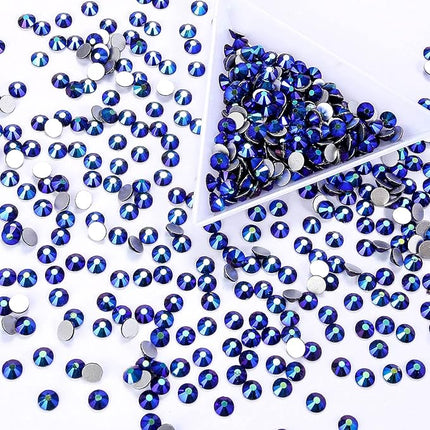 1440Pcs Jet Ab Crystal Rhinestones,Glass Flatback Rhinestones Small Gemstones for Nail Face Makeup Art Crafts Clothes Decoration -(SS8,2.4mm,Jet Ab)