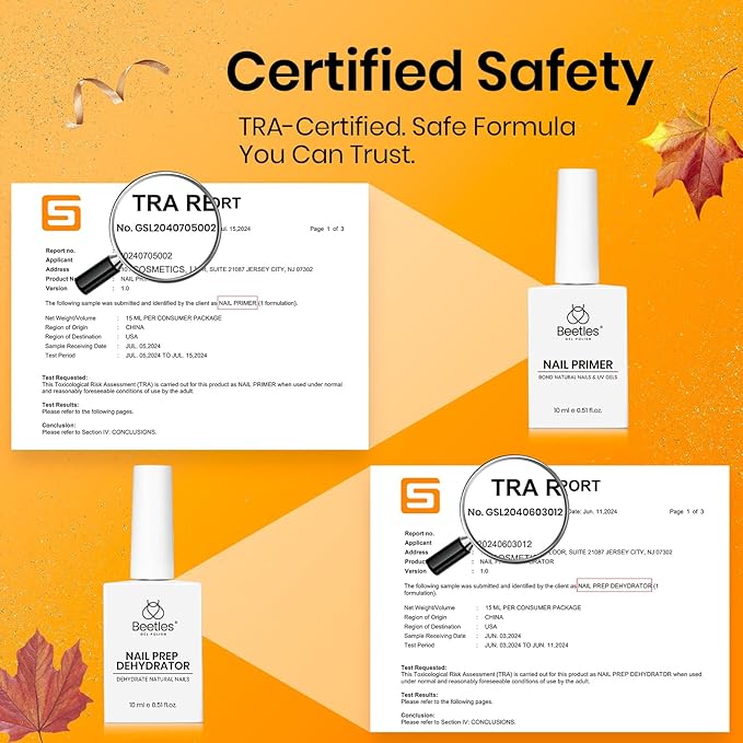 Beetles 15ml Nail Dehydrator and Primer - Acid Free & Hema-Free Natural Prep Dehydrate and Bond Primer for Acrylic Fast Dry Nail Supplies Professional Salons Halloween Set