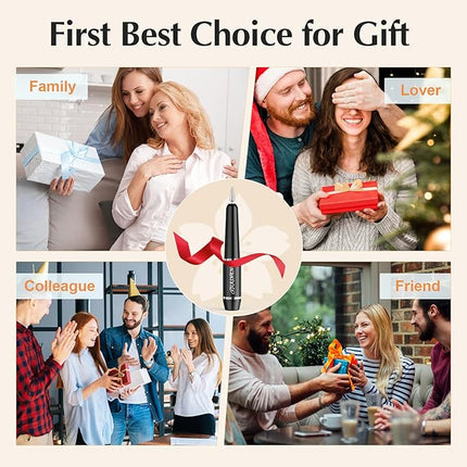 JIASHENG USB Electric Nail Drill, Portable File for Acrylic Gel Nails, Professional Manicure and Pedicure Kit With Drill Bits for Home and Salon Use, Black