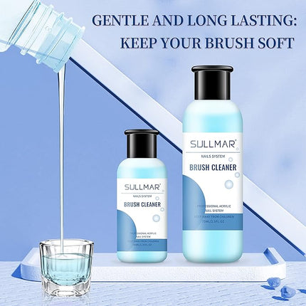 Nail Brush Cleaner 5fl.oz 150ml Nail Brush Cleaner And Conditioner Quickly Clean Nails Art Brush Acrylic NailBrush DIY Salon At Home