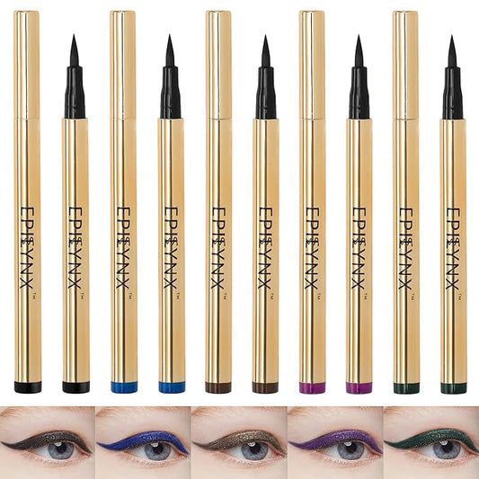 Waterproof Eyeliner - Smudge-Proof Liquid Eyeliner Pen with Precision Tip for Smooth, Long-Lasting Application - Vegan, Hypoallergenic & Gluten-Free Eye Liner - 5 Shades 2mL each Gift Set