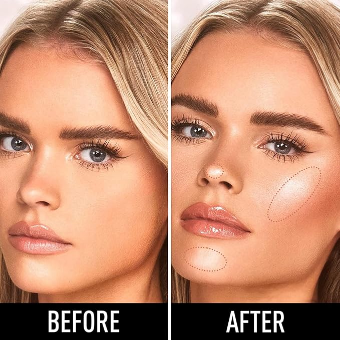 Highlighter Makeup Palette Shimmer Glitter Face Body Illuminator Highlighter Makeup Kit Long Lasting Highly Pigmented Highlighters Makeup Palette #1 Tulip White