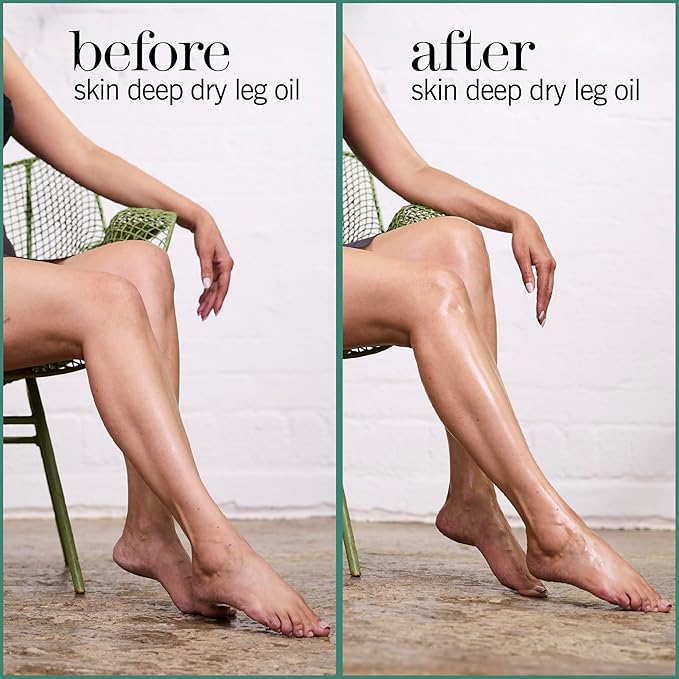 This Works Skin Deep Dry Leg Oil – 100% Natural Body Oil Moisturizer with 13 Essential Oils & 6 Cold-Pressed Plant Oils, Hydrates & Nourishes Dry Skin, 5 oz / 150ml