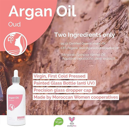 Fatima's Garden Argan & Oud Oil - Luxurious Skin Moisturizer, 100ml
